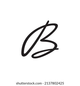 Diseño de firma de letra B, plantilla de logotipo de escritura a mano de letra B, ilustración vectorial