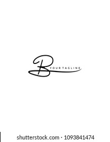 Letter B Signature Logo Template