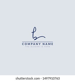 Letter b Signature Logo Template