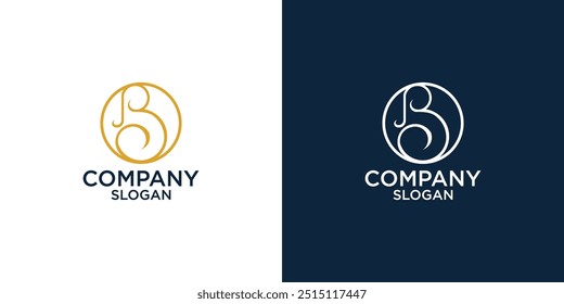 Letra B Diseño de Vector de logotipo de monograma abstracto simple