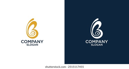 letter b simple abstract monogram logo vector design