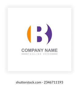 Letter B simple alphabet Logo design suitable for business and company logos. Logo design illustration with negative space