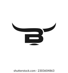 Letter B and a simple bull concept for a  design logo