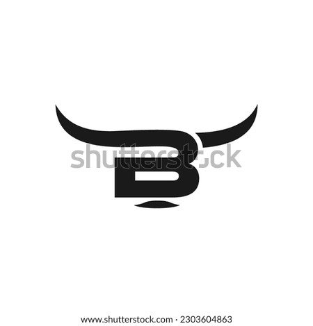 Letter B and a simple bull concept for a  design logo