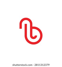 letter b simple geometric linked loop lines logo vector