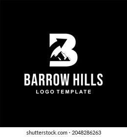 Letter B with simple hills and arrows logo vector, Eps10 
