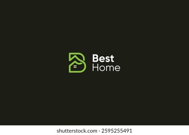 Letter B simple line art modern real estate logo