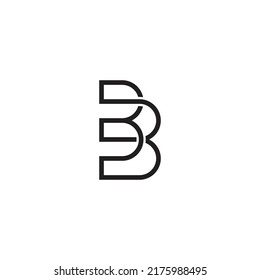 Buchstabe b, einfach verlinktes lineares Logo, Vektorgrafik