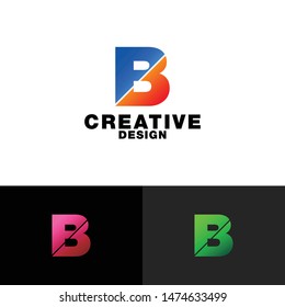 Letter B simple logo icon design vector