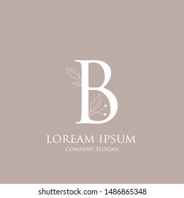 Letter B Simple and minimal botanical logo. Creative Vector logo.
