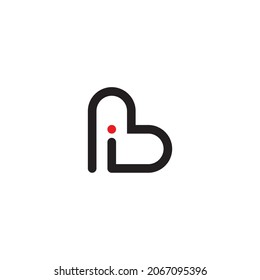 letter i and B simple symbol logo vector