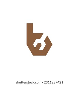 Buchstabe b, einfaches Logo, Vektorgrafik 