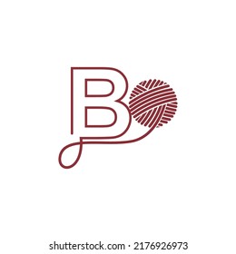 Letter B and skein of yarn icon design illustration vector