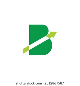 Letra B Slice Flecha Línea geométrica simple Logotipo Vector 