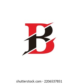 Buchstabe b Slice, farbiges Logo, Vektorgrafik 