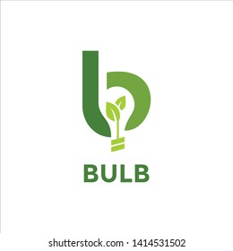 Letter B Smart Leaf Bulb Icon Vector Logo