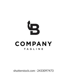 Letter B snake phyton logo icon vector template.eps