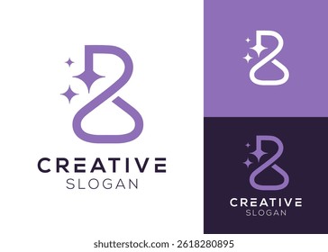 Letter B with some stars logo design for dream and space