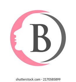 Letter B Spa And Beauty Logo Template. Beauty Woman Logo Used For Icon, Brand, Identity, Spa, Feminine Symbol