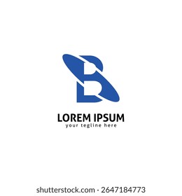 Letra B Logo Espaço, Futuristic Planet Ring Inspirado Símbolo.
