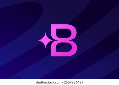Letra B con Elementos de Plantilla de diseño de logotipo brillante