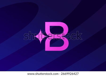 Letter B with sparkle logo icon design template elements
