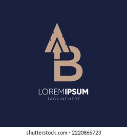 Letter B Spear Logo Design Vector Icon Graphic Emblem Illustration