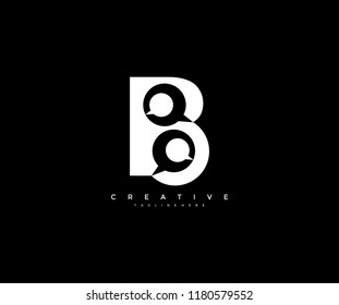 Letter B Speech Bubble Negative Space Stock Vector (Royalty Free ...