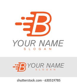 Letter B speed Logo Design template