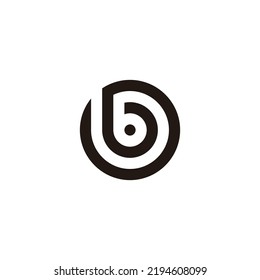 Letra b espiral, símbolo geométrico circular simple vector de logotipo