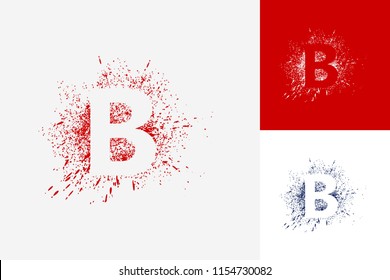 Letter B Splash Grunge Logo Template Design Vector, Emblem, Design Concept, Creative Symbol, Icon