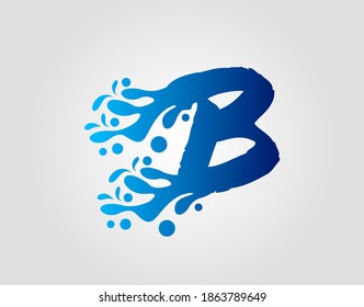 Letra B Con Vector De Plantilla De Logotipo De Agua Esplash.