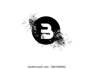 Letter B Splashes Monogram Rounded Logo Vector