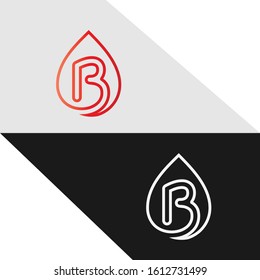 Letter B Splatter logo icon. Abstract Design concept red blood splash with hidden letter B logo