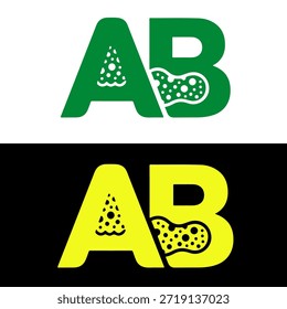Letra A e B ícone de esponja design vetorial