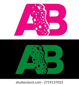 Letra A e B ícone de esponja design vetorial