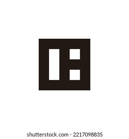 Letter B square geometric symbol simple logo vector