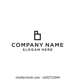 letter b square logo design vector illustration template