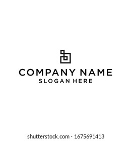 letter b square logo design vector illustration template