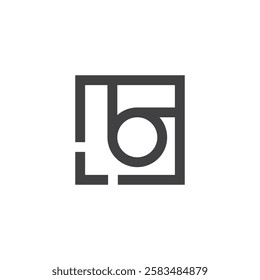 letter b square rotate motion lines logo vector 