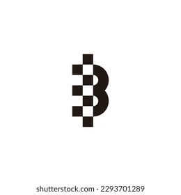 Buchstabe B, strukturgeometrisches Symbol, einfaches Logo, Vektorgrafik