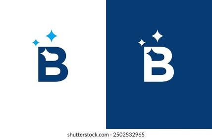 Letter B star or B cleaning or B shining logo concept vector icon