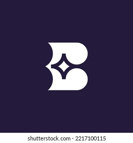 letter B star logo. star book logo. education Book monogram