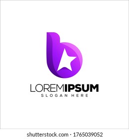 letter B star logo design vector illustration
