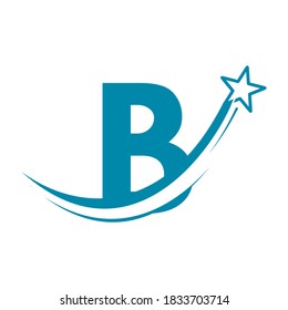 Letter b Star logo design template illustration