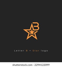 Letter B and Star logo design