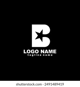 letter B star logo design vector