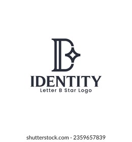 Letter B star logo is great for initials, beauty, fashion, jewelry etc.