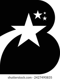 Letter B Star Logo, suitable for business related to Star with B initial, best for clothing brand.