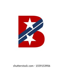 letter B and star logo vector